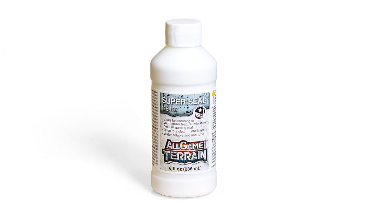 Super Seal<sup>™</sup> -  This spray adhesive seals landscape materials onto your terrain feature, miniature base or gaming board