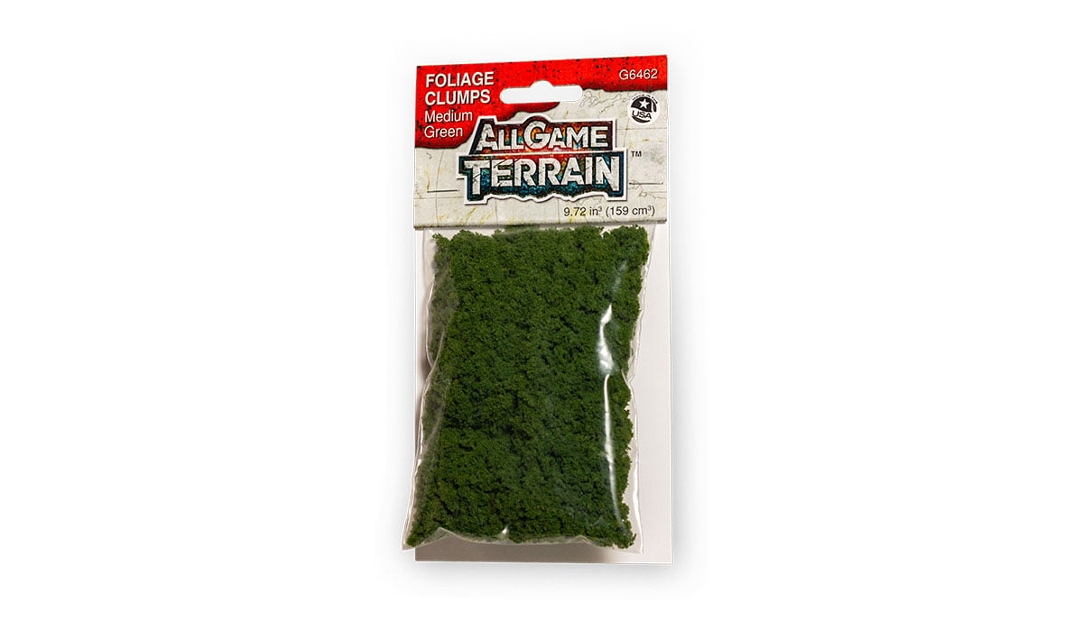 Medium Green Foliage Clumps -  Medium Green Foliage Clumps make it easy to add bushes, shrubbery and trees to your terrain feature, miniature base or gaming board