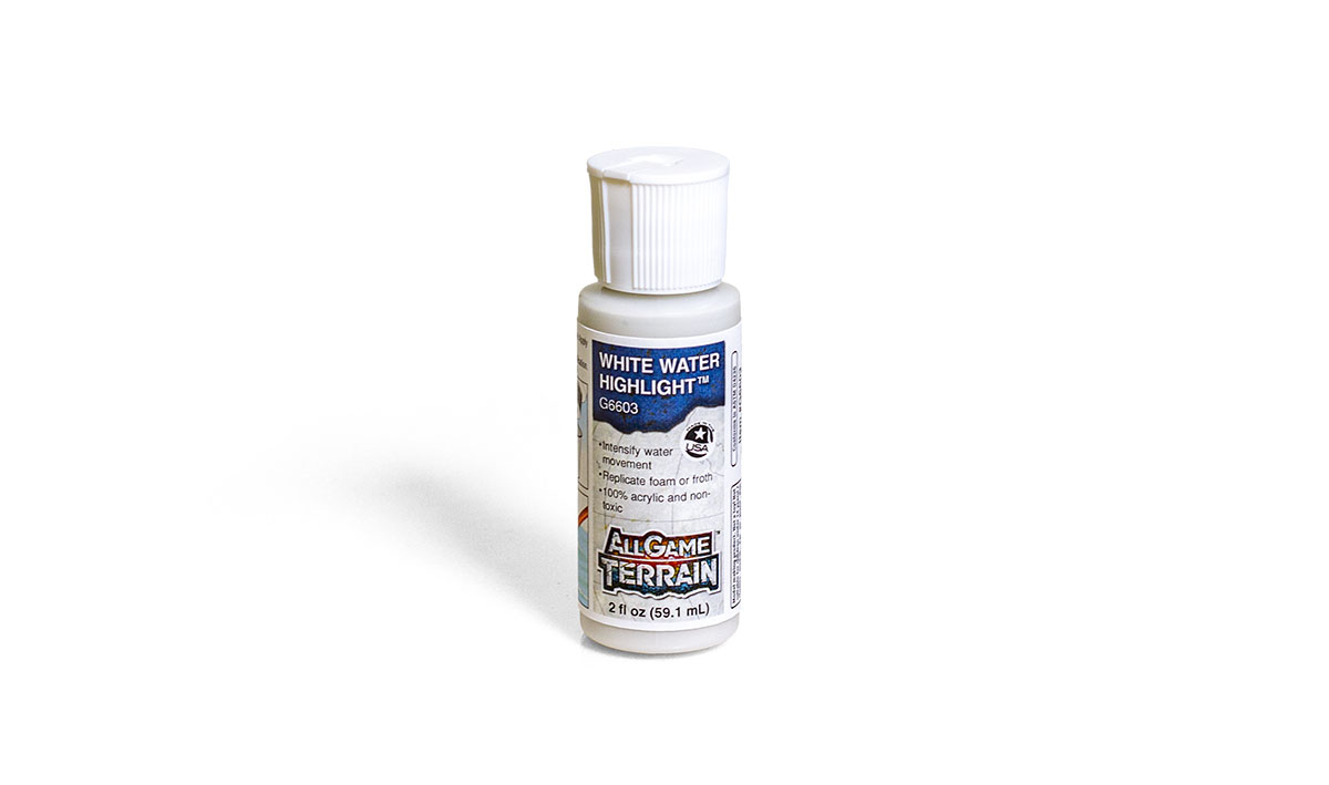 White Water Highlight<sup>™</sup> -  White Water Highlight&trade; is used to replicate foam or froth to a water feature on your miniature base, terrain feature or gaming board